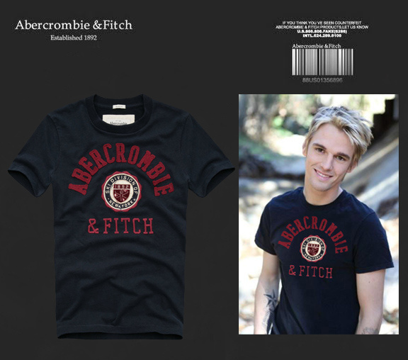 Abercrombie Fitch Hombres De Cuello Redondo Con Gente Fotos Corto Remera AF5656